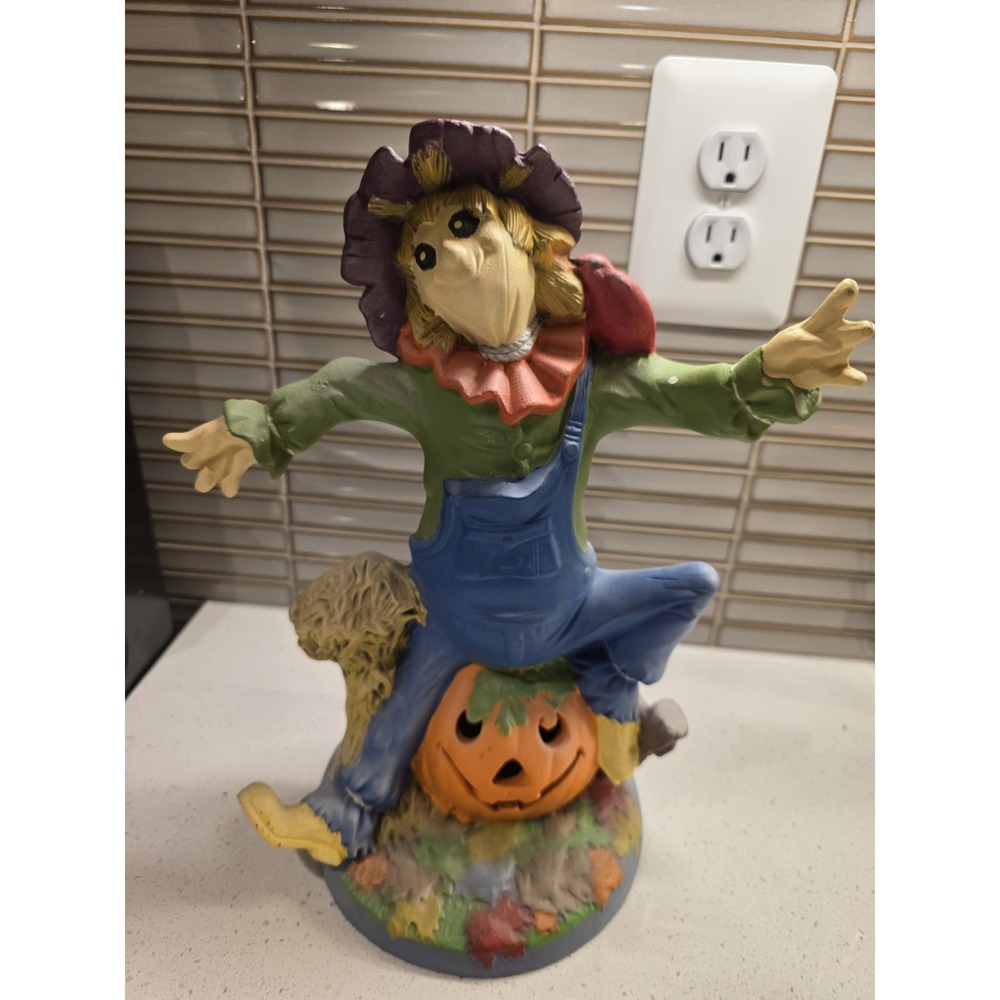 vtg 1977 BYRON MOLDS HOBBYIST SCARECROW JACK O LANTERN HALLOWEEN FIGURINE 11.5"